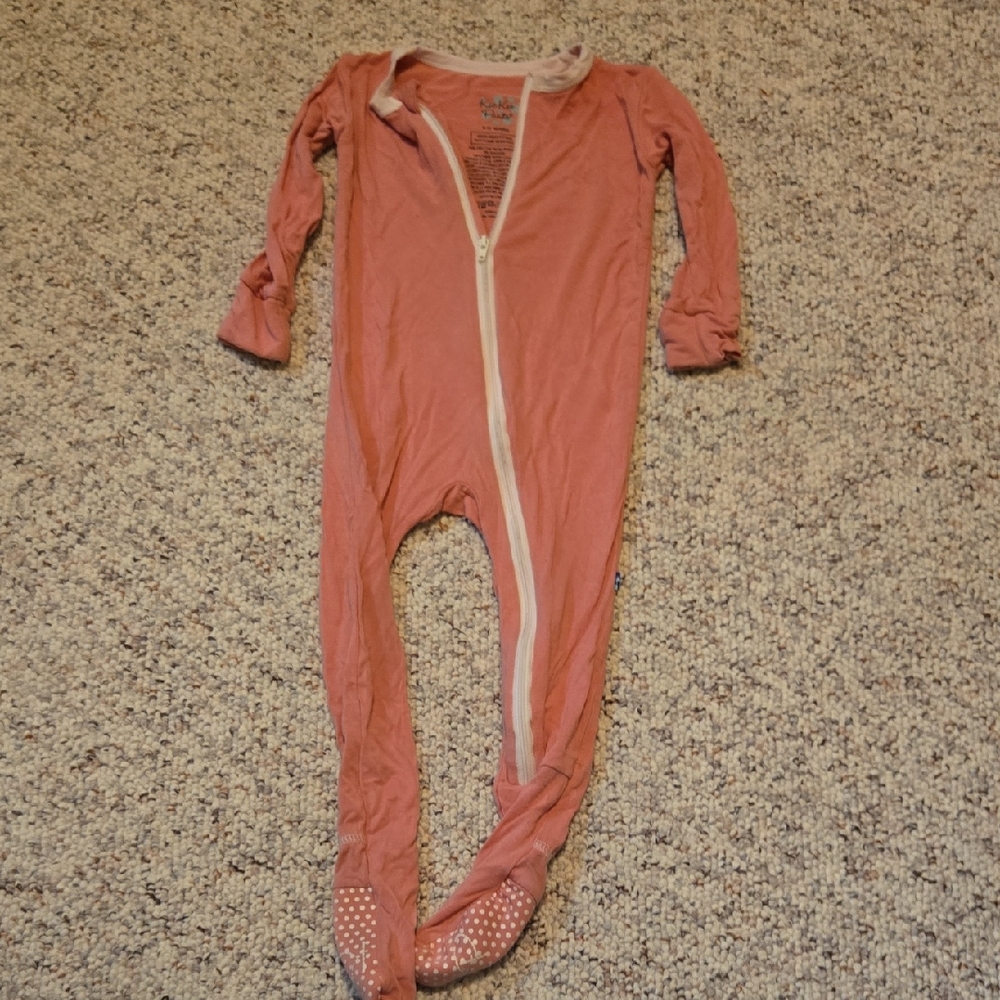 Kickee Pants Kids Footie in Warm Coral